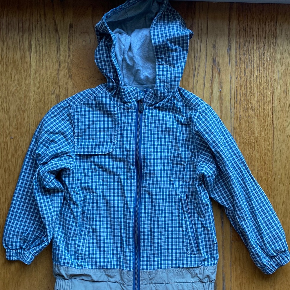 Peek lightweight cotton hooded plaid jacket